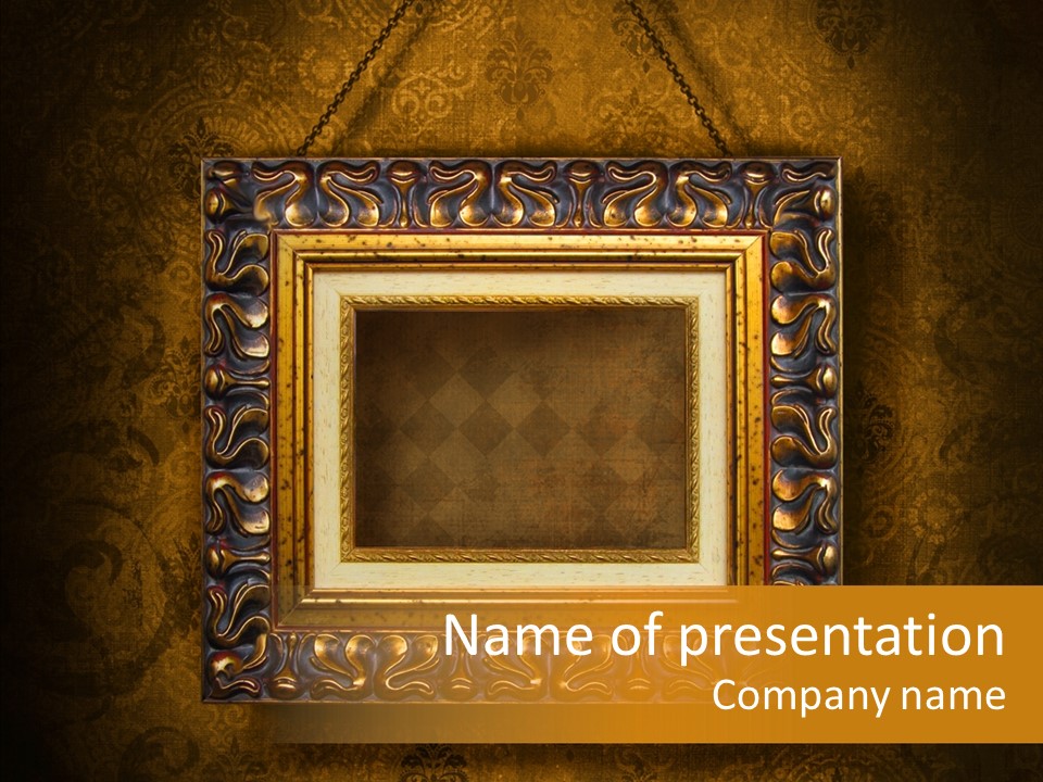 Inside Border Rust PowerPoint Template