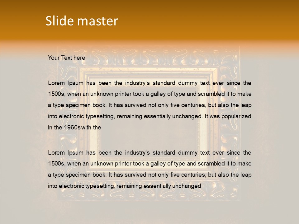 Inside Border Rust PowerPoint Template