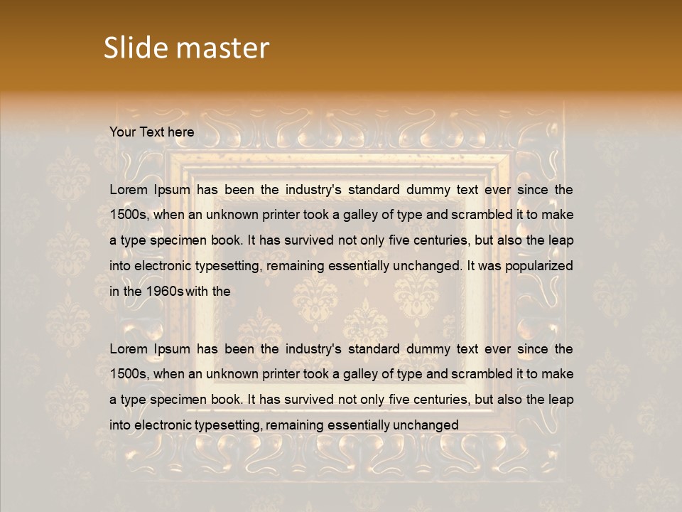 Golden Decorative Cover PowerPoint Template