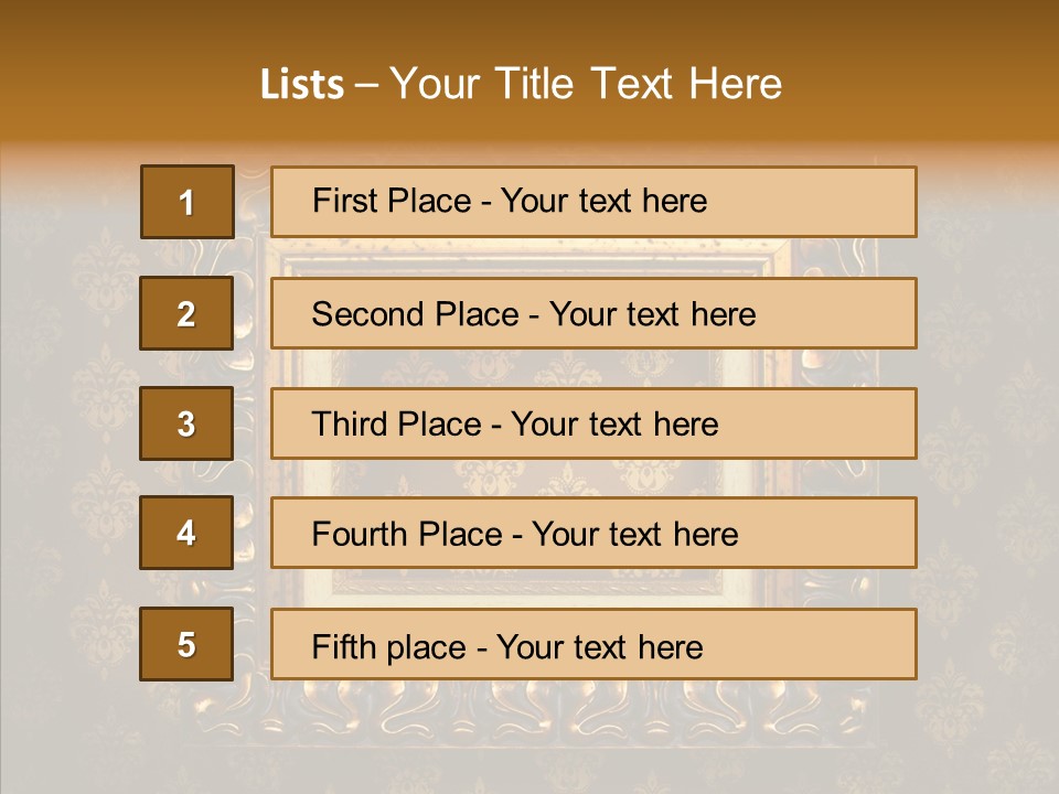 Golden Decorative Cover PowerPoint Template