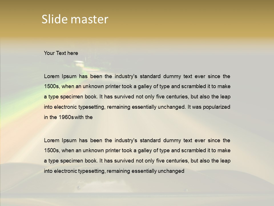 Accelerate Speedlight Automobile PowerPoint Template