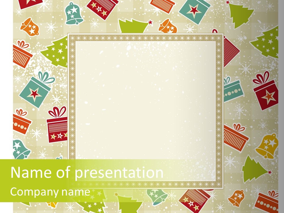 Ornament Snowflake Cartoon PowerPoint Template