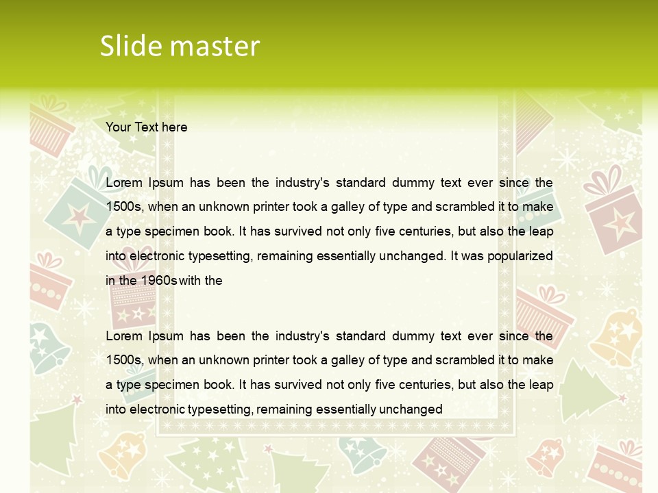 Ornament Snowflake Cartoon PowerPoint Template