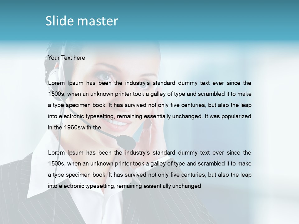 Headset Helpdesk Suit PowerPoint Template