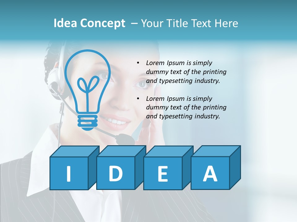 Headset Helpdesk Suit PowerPoint Template