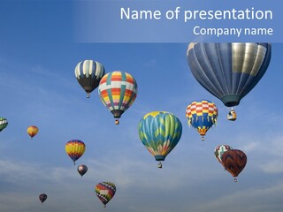 Ballooning Mid Air Basket PowerPoint Template