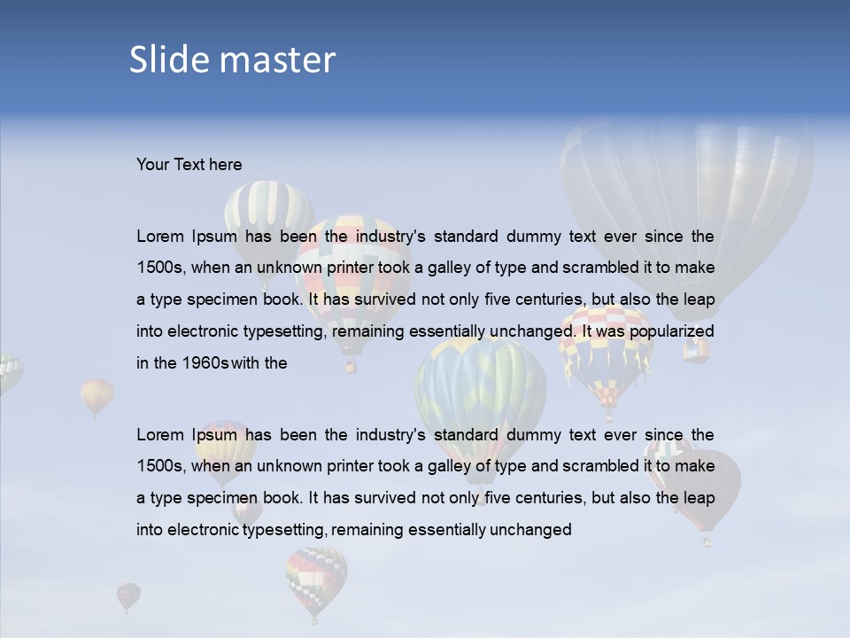 Ballooning Mid Air Basket PowerPoint Template