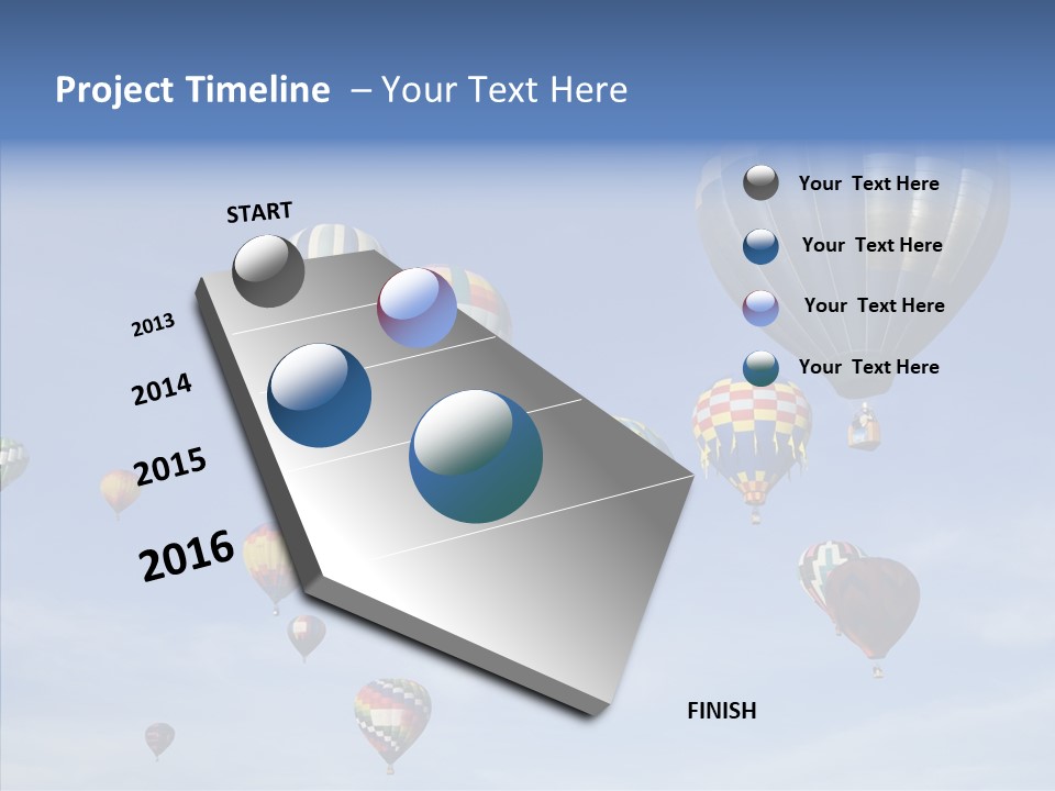 Ballooning Mid Air Basket PowerPoint Template