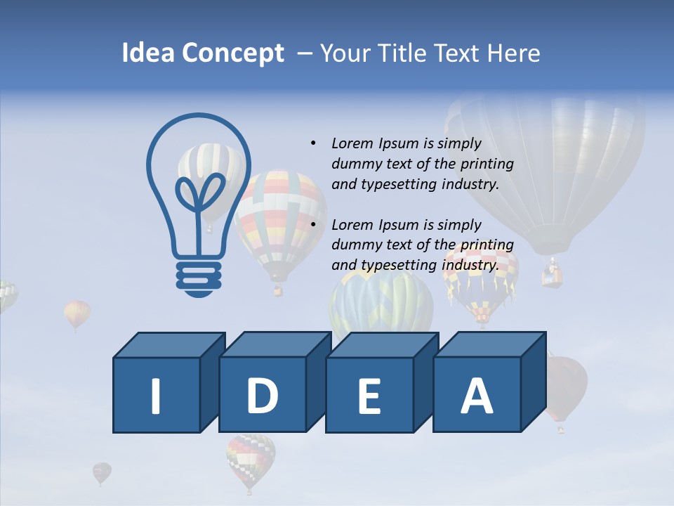 Ballooning Mid Air Basket PowerPoint Template