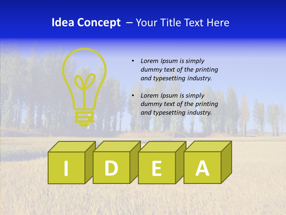 Charming Rice Meadow PowerPoint Template