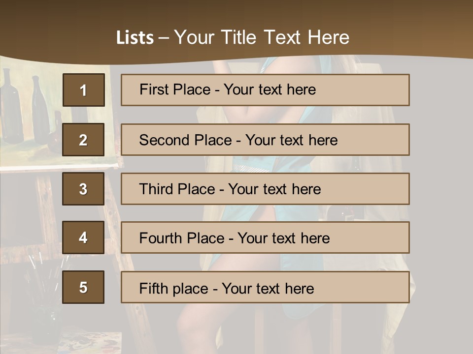 Easel Erotic Beautiful PowerPoint Template