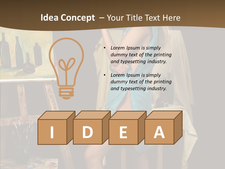 Easel Erotic Beautiful PowerPoint Template