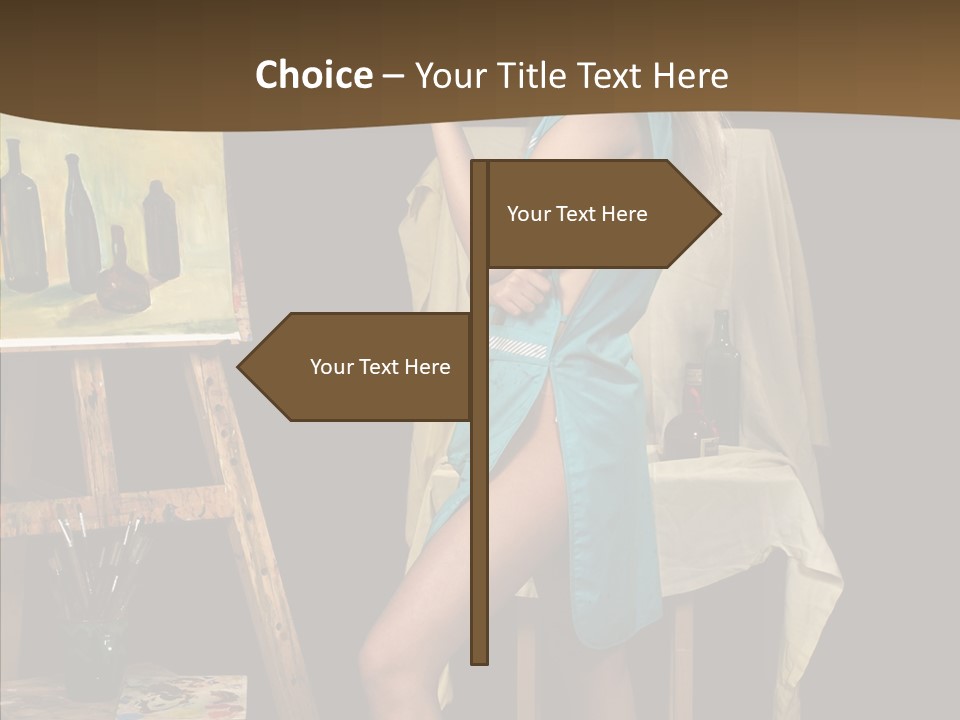 Easel Erotic Beautiful PowerPoint Template