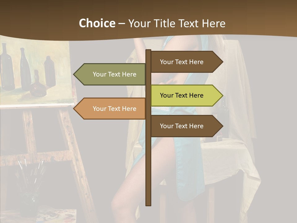 Easel Erotic Beautiful PowerPoint Template
