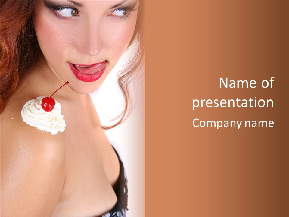 Lipstick Shoulder Cream PowerPoint Template