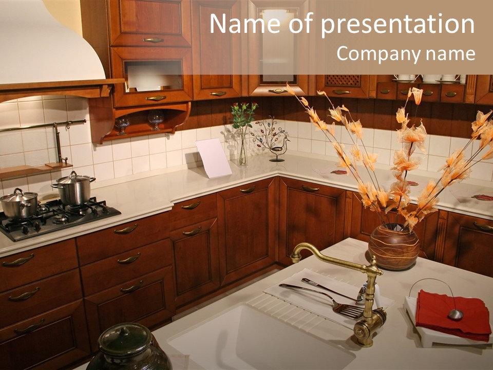 Household Cabinets Counters PowerPoint Template