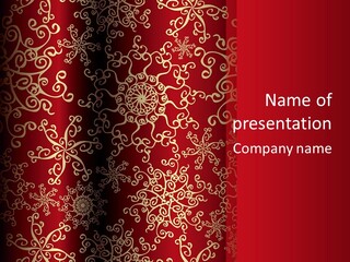 Floral Snow Golden PowerPoint Template