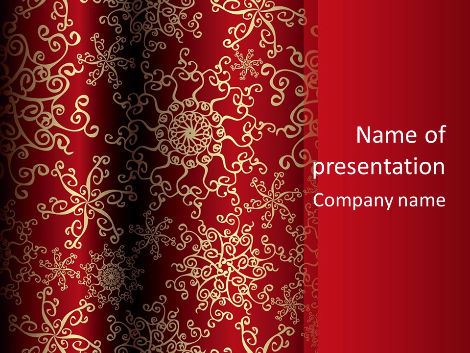 Floral Snow Golden PowerPoint Template