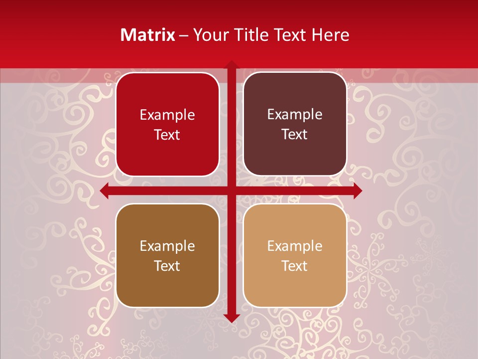 Floral Snow Golden PowerPoint Template