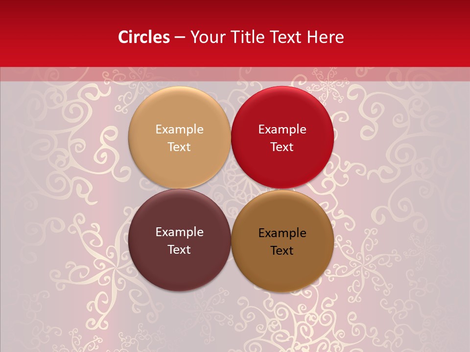 Floral Snow Golden PowerPoint Template