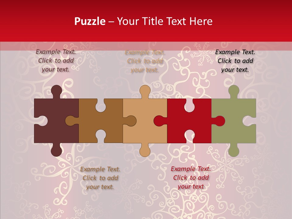 Floral Snow Golden PowerPoint Template