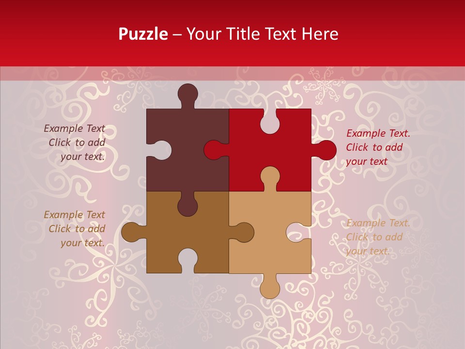 Floral Snow Golden PowerPoint Template