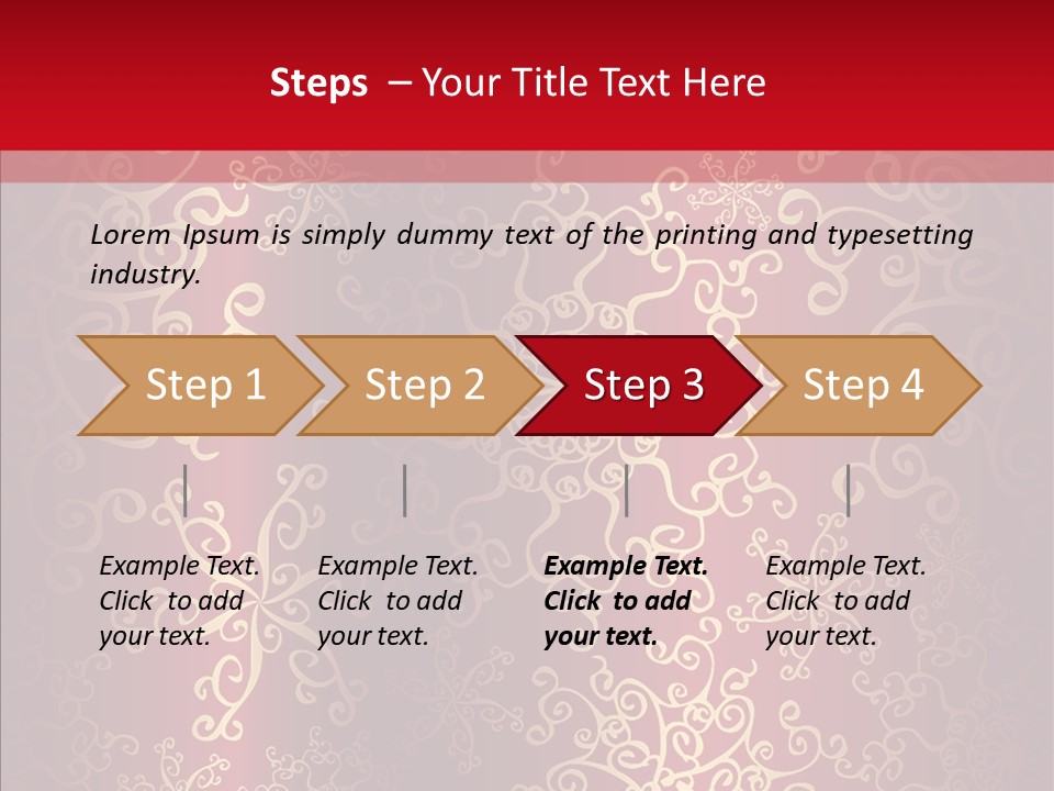 Floral Snow Golden PowerPoint Template