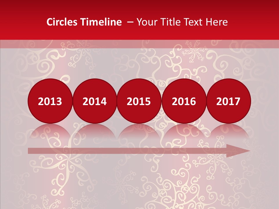 Floral Snow Golden PowerPoint Template