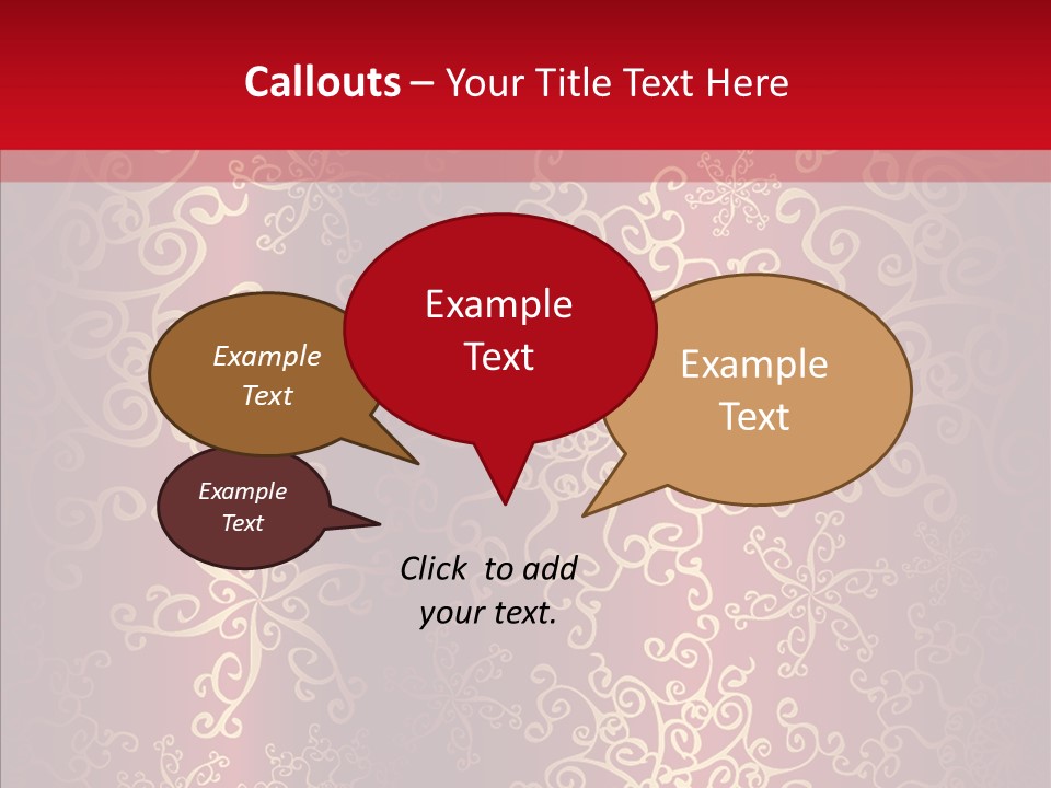 Floral Snow Golden PowerPoint Template