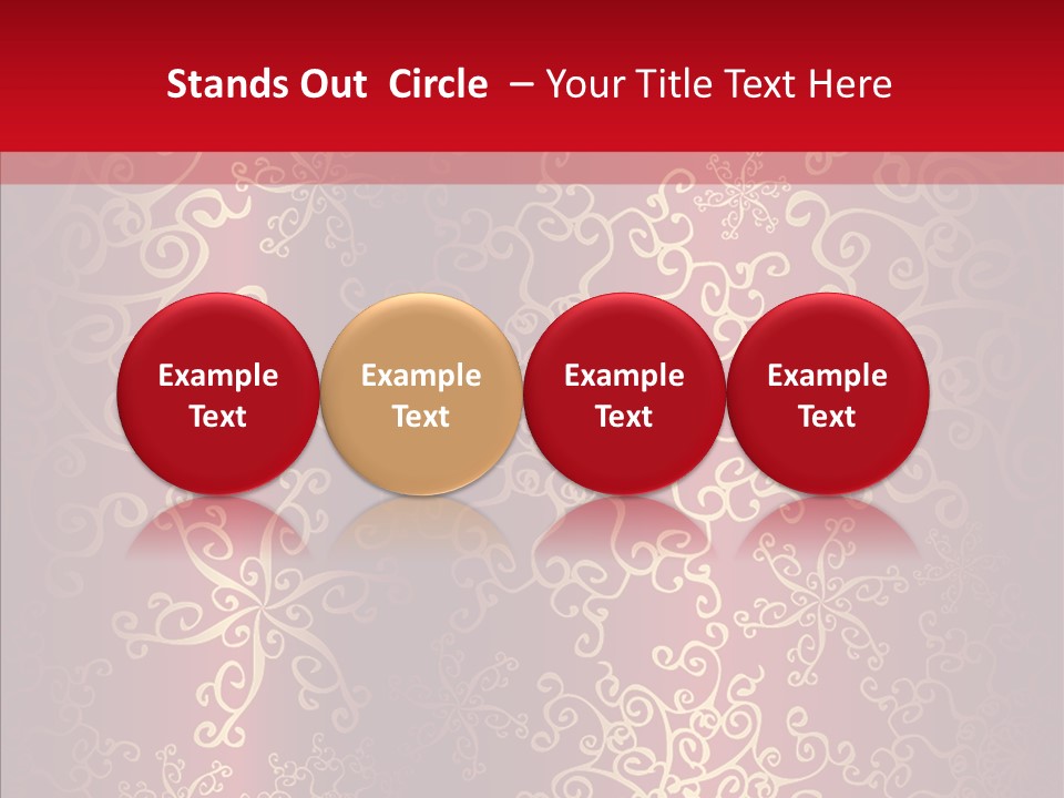 Floral Snow Golden PowerPoint Template