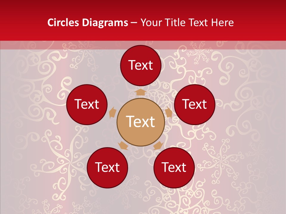 Floral Snow Golden PowerPoint Template