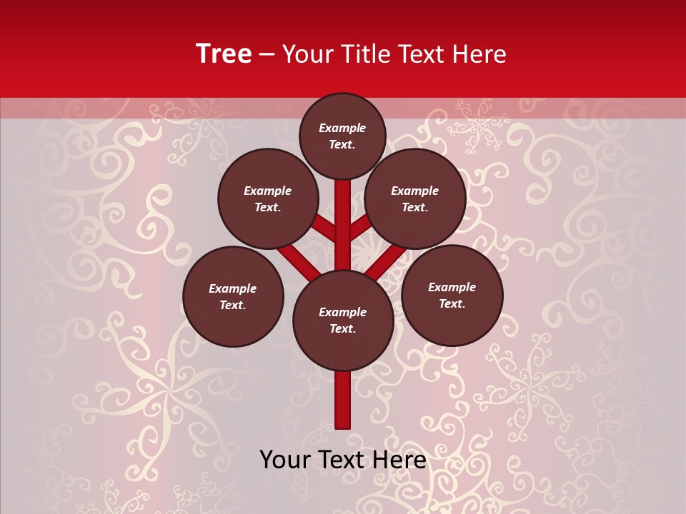 Floral Snow Golden PowerPoint Template