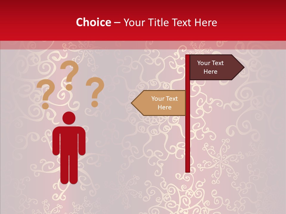 Floral Snow Golden PowerPoint Template