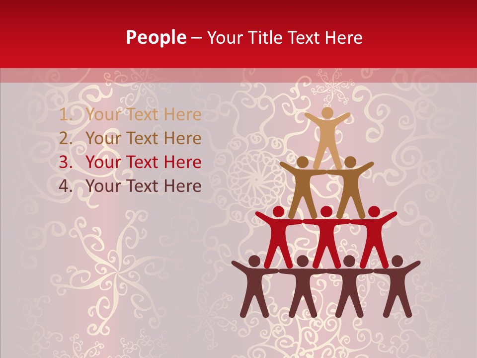 Floral Snow Golden PowerPoint Template