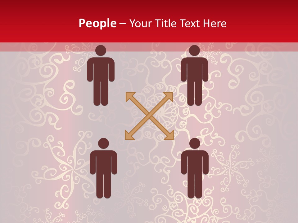 Floral Snow Golden PowerPoint Template