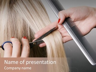 Hairstyle Lady Work PowerPoint Template