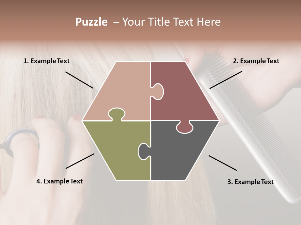 Hairstyle Lady Work PowerPoint Template