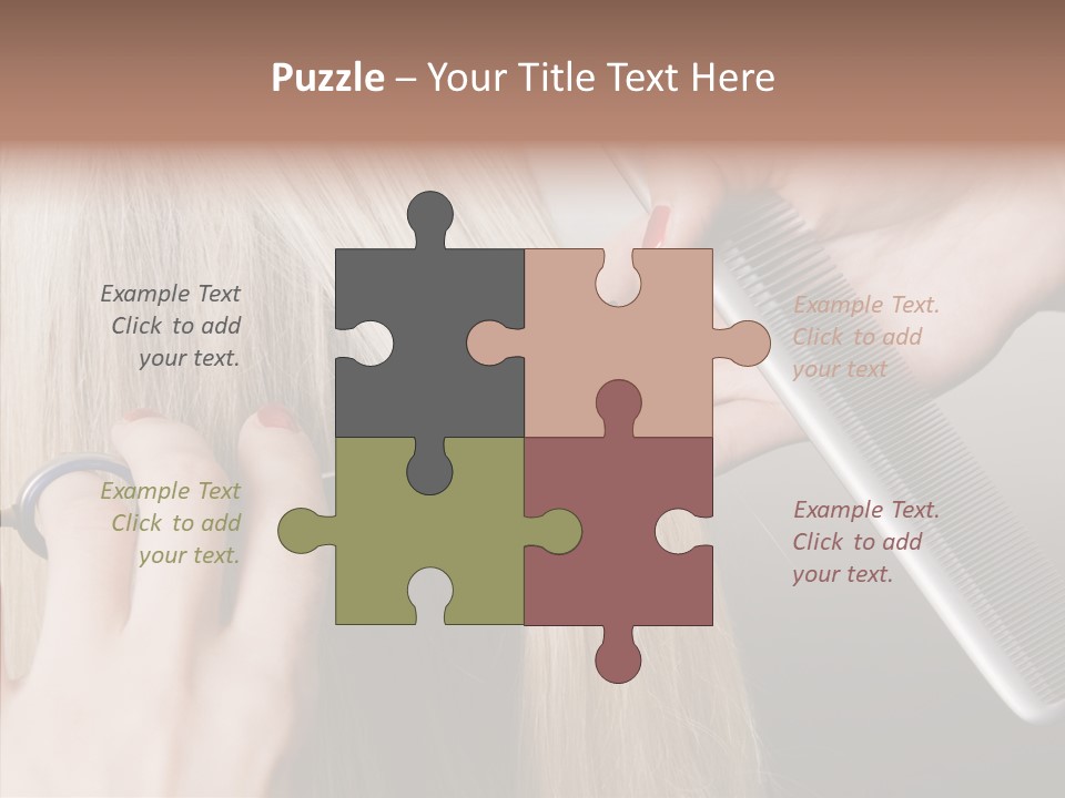 Hairstyle Lady Work PowerPoint Template