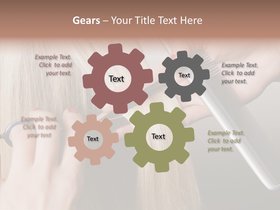 Hairstyle Lady Work PowerPoint Template