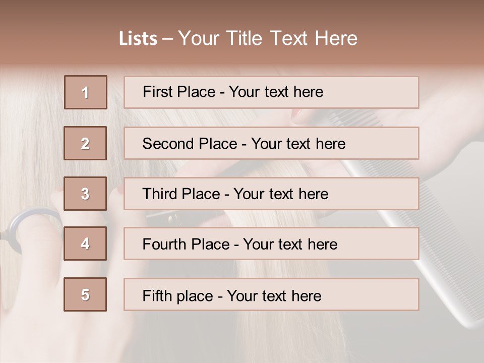 Hairstyle Lady Work PowerPoint Template