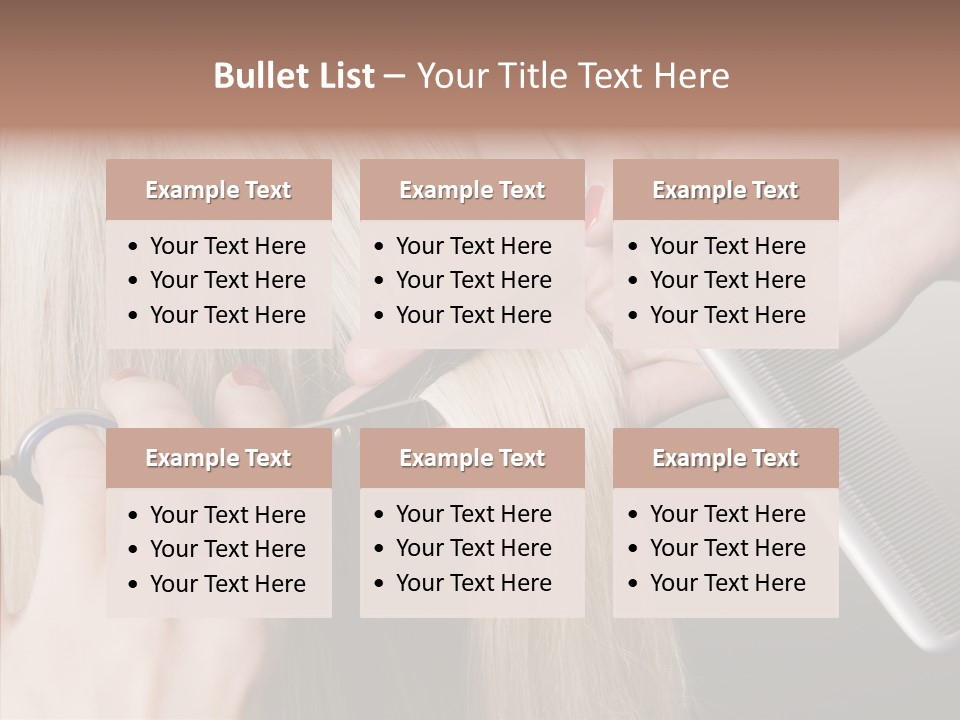 Hairstyle Lady Work PowerPoint Template