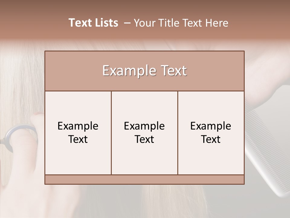 Hairstyle Lady Work PowerPoint Template