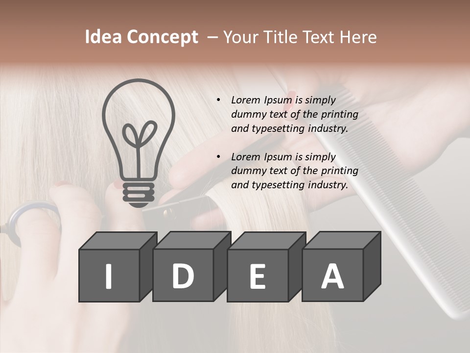 Hairstyle Lady Work PowerPoint Template