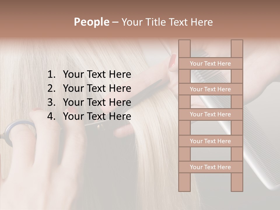 Hairstyle Lady Work PowerPoint Template