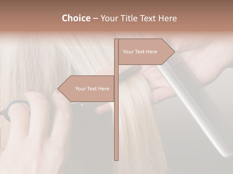 Hairstyle Lady Work PowerPoint Template