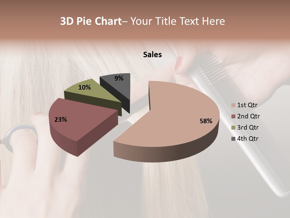 Hairstyle Lady Work PowerPoint Template