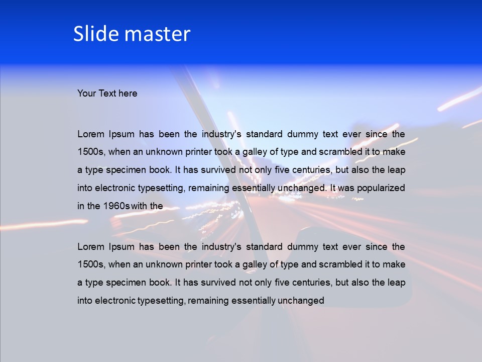 Street Zoom Car PowerPoint Template