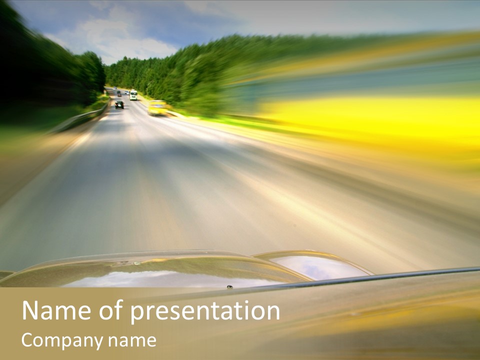 Speed Rear View Driver PowerPoint Template
