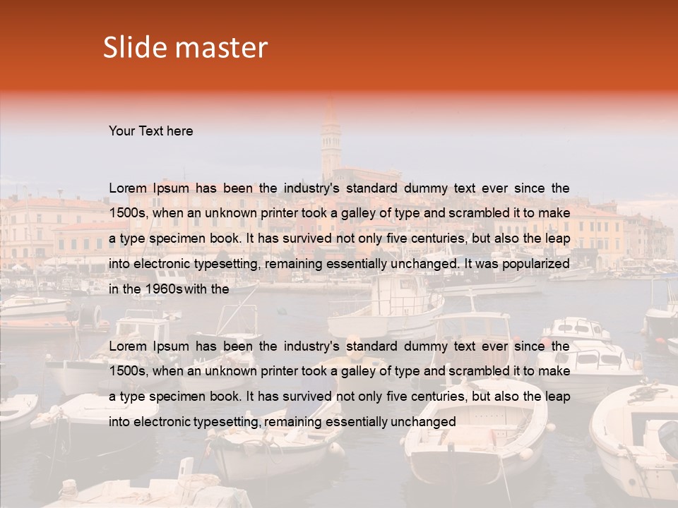 Dock Mediterranean City PowerPoint Template