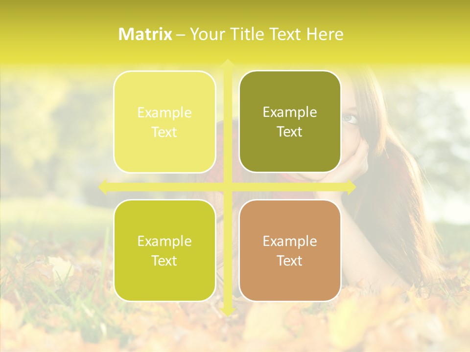 Girl Sitting Trees PowerPoint Template